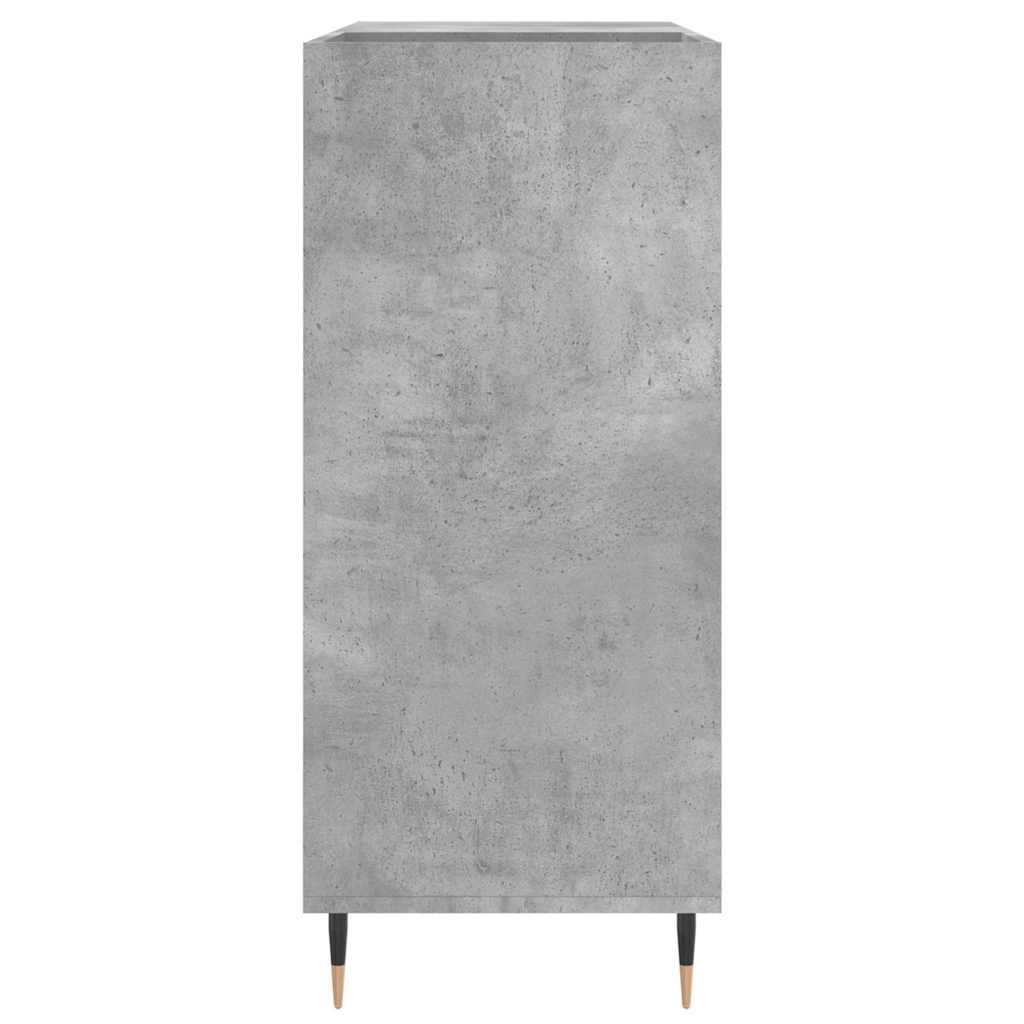 Record Cabinet Concrete Gray Engineered Wood Medium