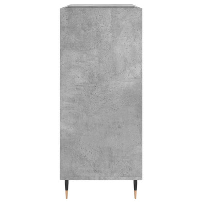 Record Cabinet Concrete Gray Engineered Wood Medium