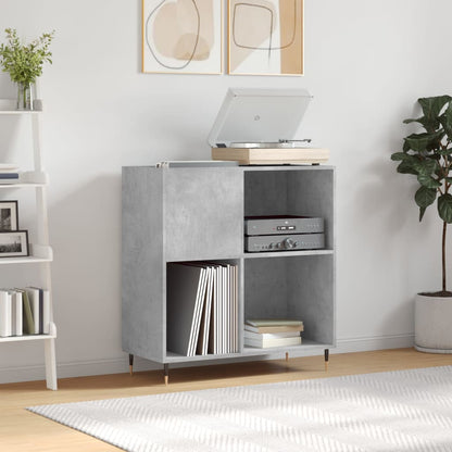 Record Cabinet Concrete Gray Engineered Wood Medium