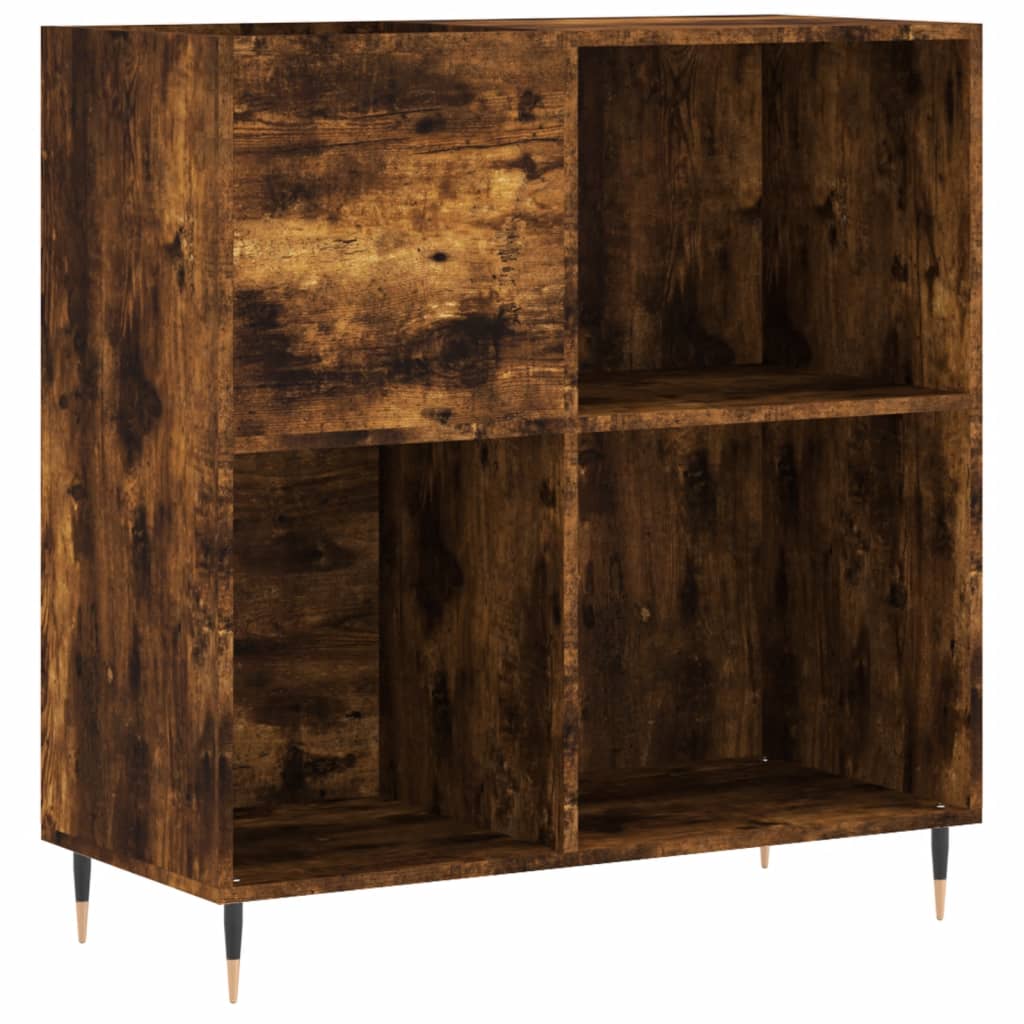 Record Cabinet Smoked Oak Engineered Wood, Iron