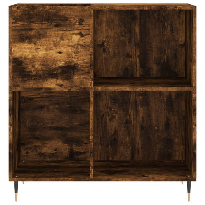 Record Cabinet Smoked Oak Engineered Wood, Iron
