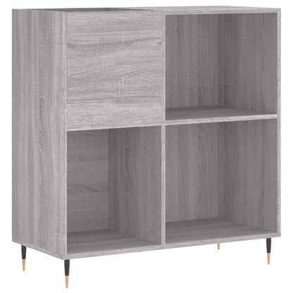 Record Cabinet Grey Sonoma Made from Engineered Wood, Iron Medium