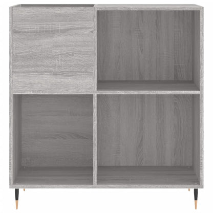 Record Cabinet Grey Sonoma Made from Engineered Wood, Iron Medium