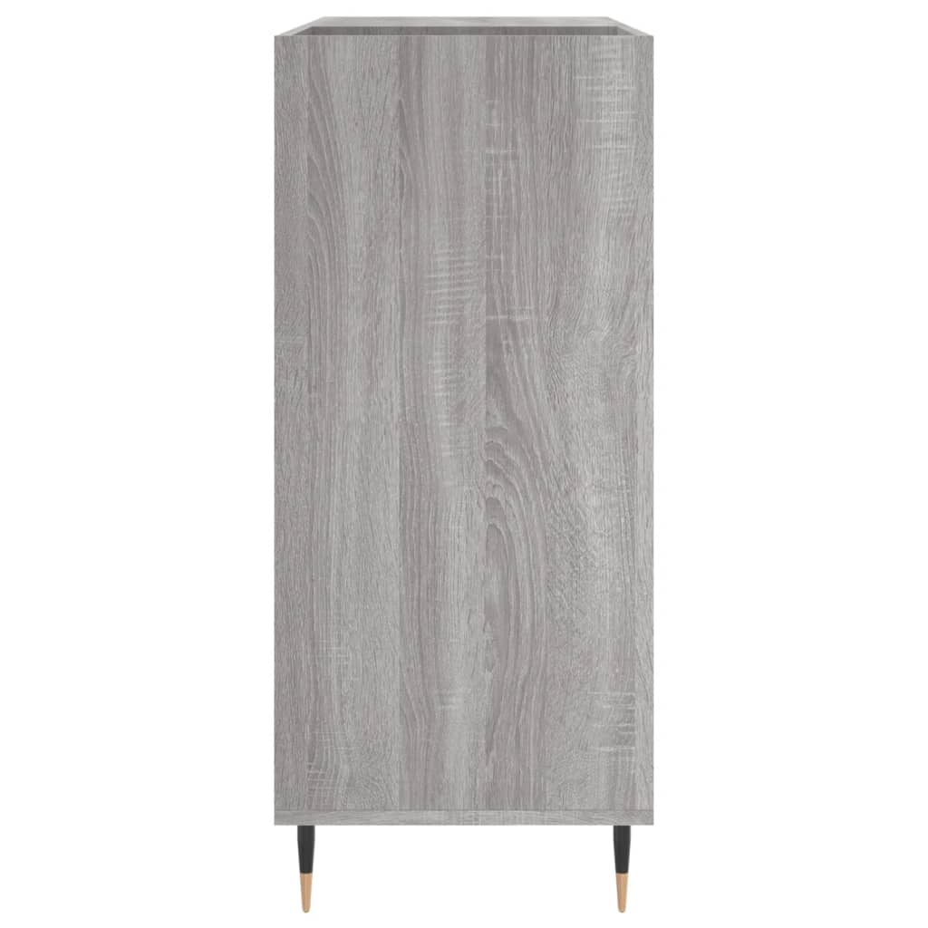 Record Cabinet Grey Sonoma Made from Engineered Wood, Iron Medium