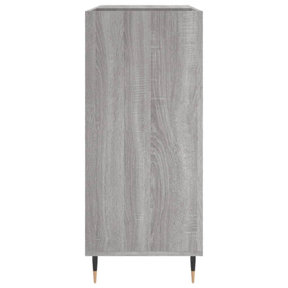Record Cabinet Grey Sonoma Made from Engineered Wood, Iron Medium