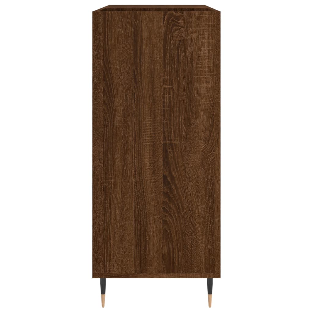Record Cabinet Brown Oak Engineered Wood, Iron Medium