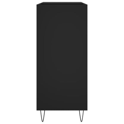 Record Cabinet Black Engineered wood, Iron 33.3x15.0x35.0 in