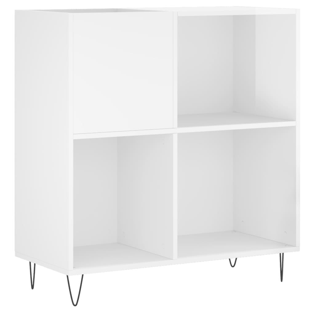 Record Cabinet High gloss white Engineered wood, iron