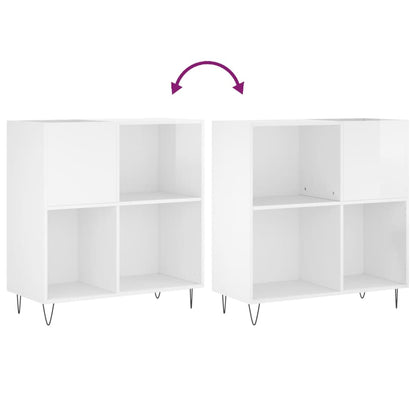 Record Cabinet High gloss white Engineered wood, iron