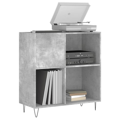 Record Cabinet Concrete Gray Engineered Wood, Iron Medium