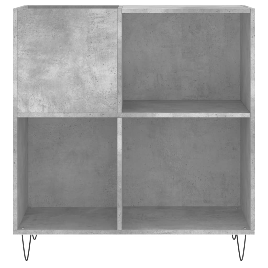 Record Cabinet Concrete Gray Engineered Wood, Iron Medium