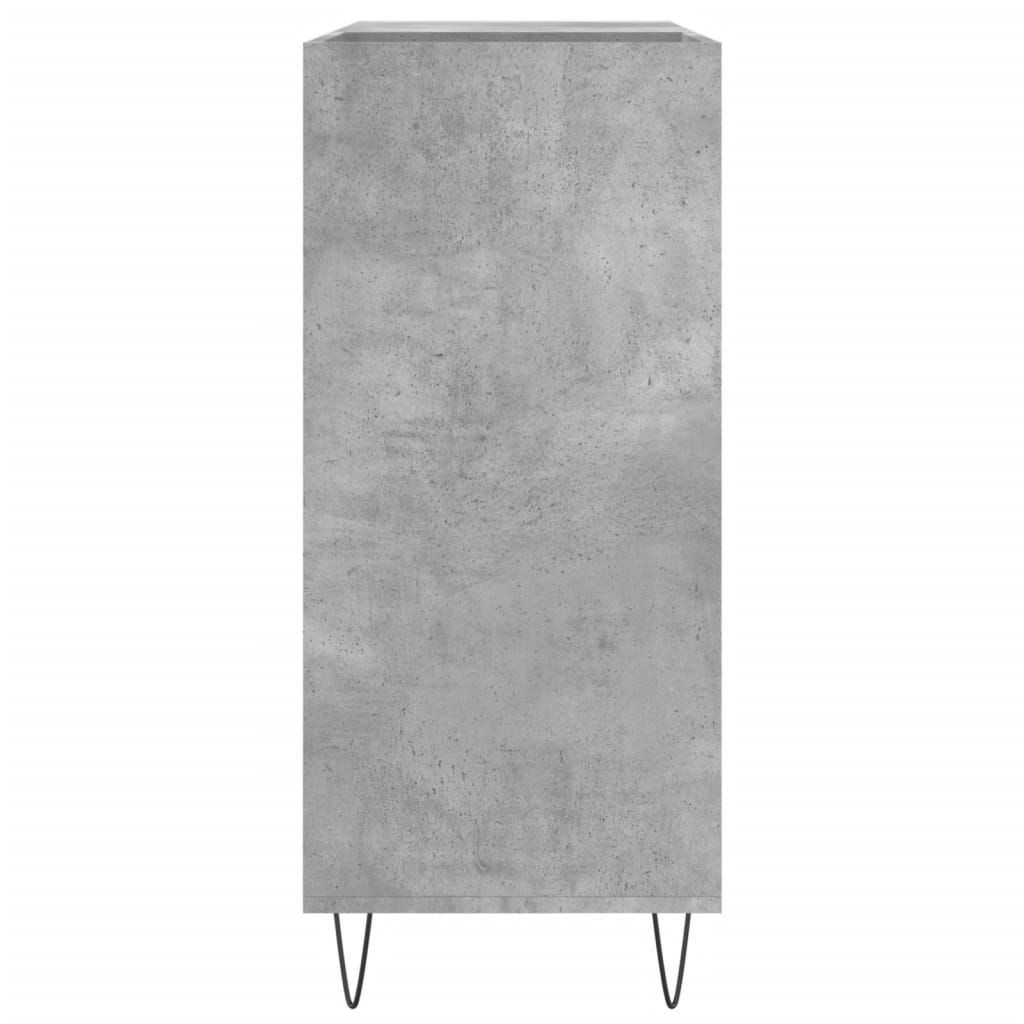 Record Cabinet Concrete Gray Engineered Wood, Iron Medium