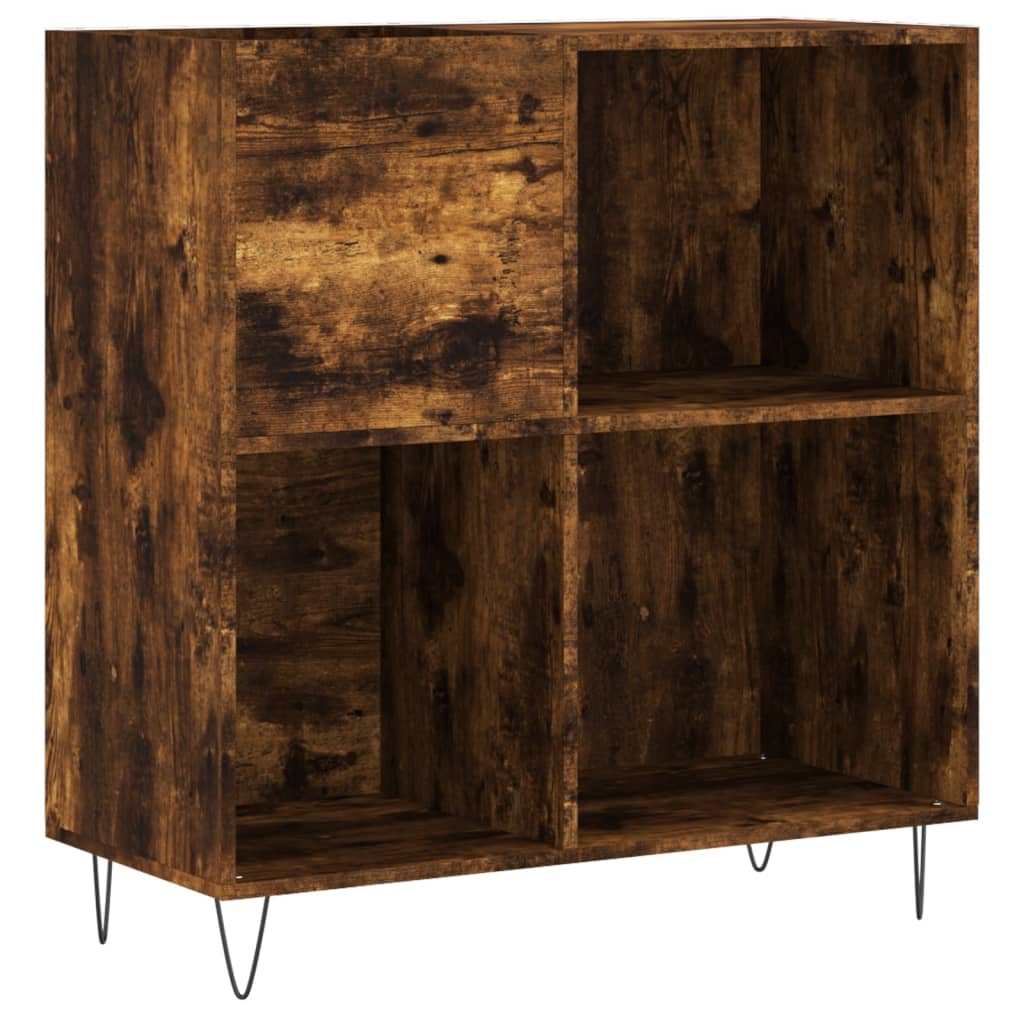 Record Cabinet Smoked oak Engineered wood, Iron Large