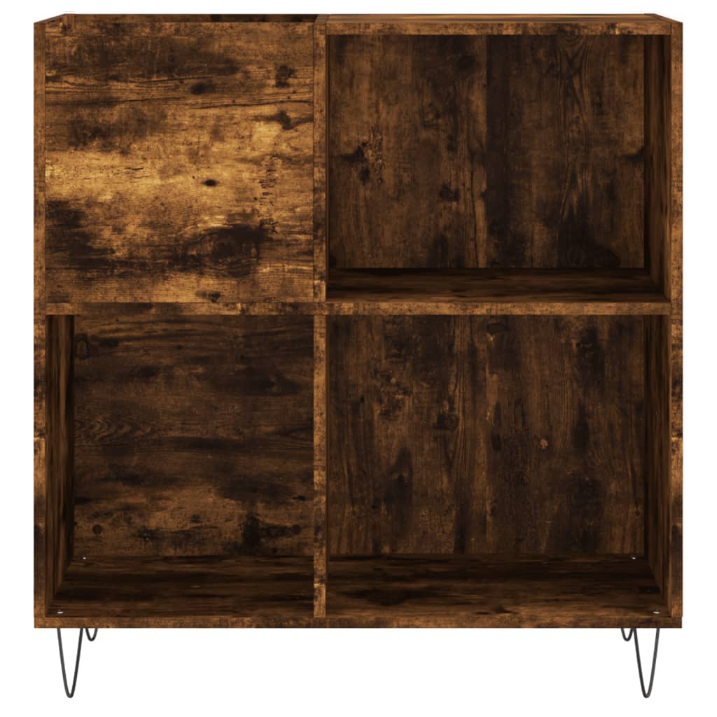 Record Cabinet Smoked oak Engineered wood, Iron Large