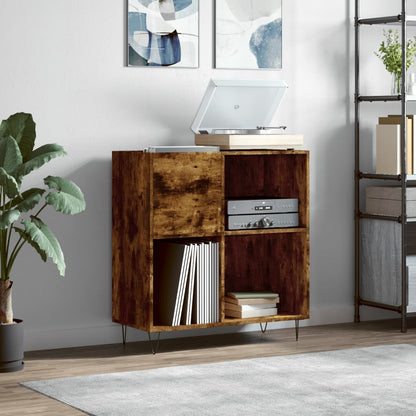Record Cabinet Smoked oak Engineered wood, Iron Large