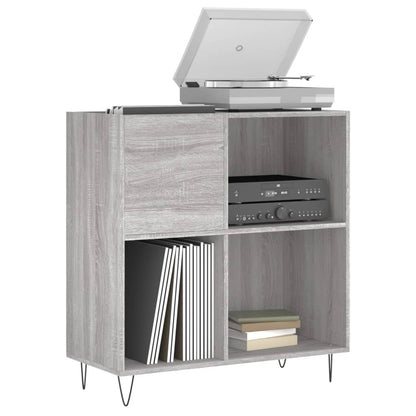 Record Cabinet Grey Sonoma Engineered Wood, Iron