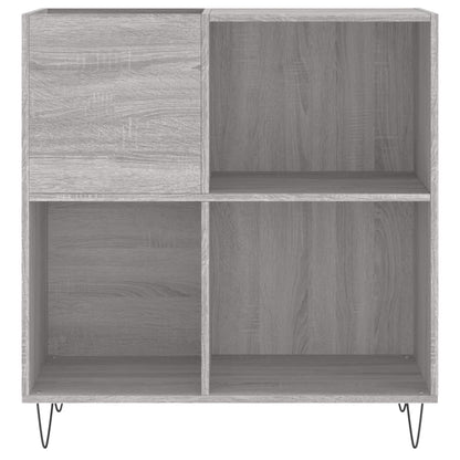 Record Cabinet Grey Sonoma Engineered Wood, Iron