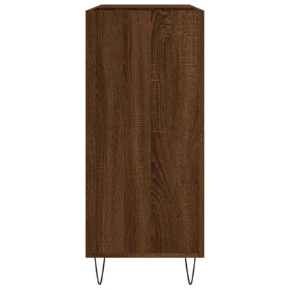Record Cabinet Brown Oak Engineered Wood, Iron Medium