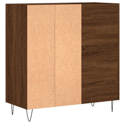 Record Cabinet Brown Oak Engineered Wood, Iron Medium