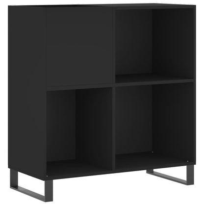 Record Cabinet Black Engineered wood, Iron Medium Record Cabinet