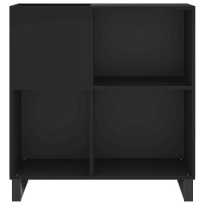 Record Cabinet Black Engineered wood, Iron Medium Record Cabinet