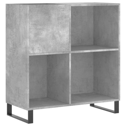 Record Cabinet Concrete Grey Engineered Wood Medium