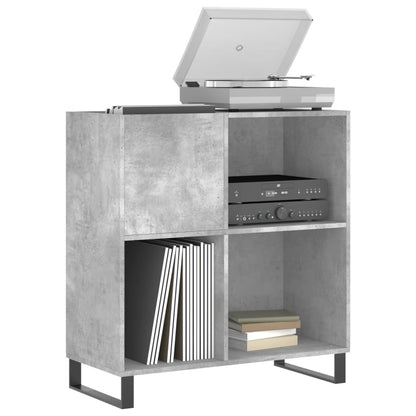 Record Cabinet Concrete Grey Engineered Wood Medium
