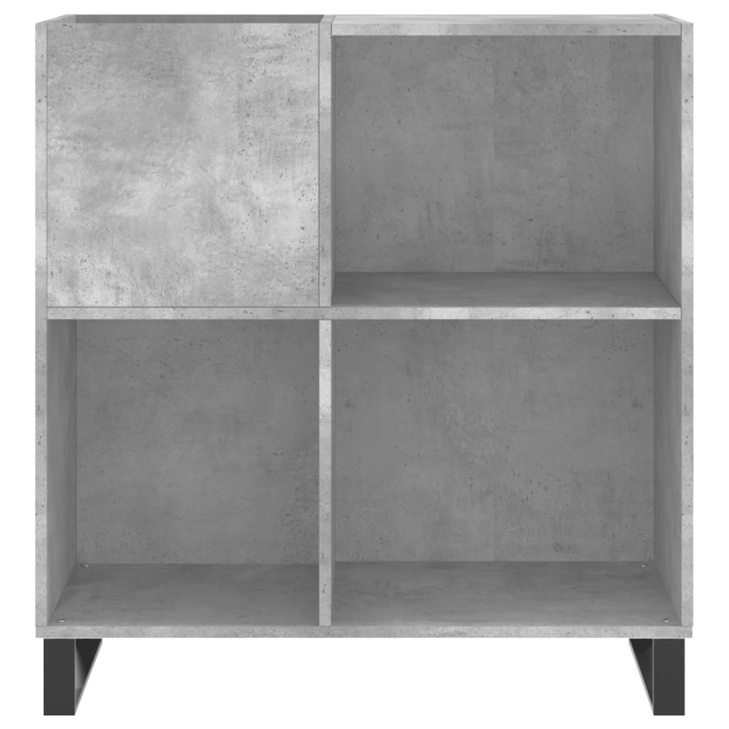 Record Cabinet Concrete Grey Engineered Wood Medium