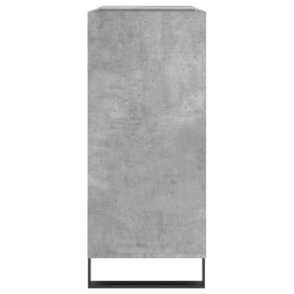 Record Cabinet Concrete Grey Engineered Wood Medium