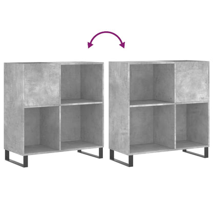 Record Cabinet Concrete Grey Engineered Wood Medium