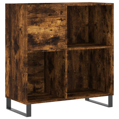 Record Cabinet Smoked Oak Engineered Wood, Iron 33.3x15.0x35.0 in