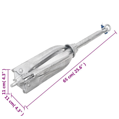 Folding Anchor Silver 22 lb Hot Dip Galvanized Cast Iron