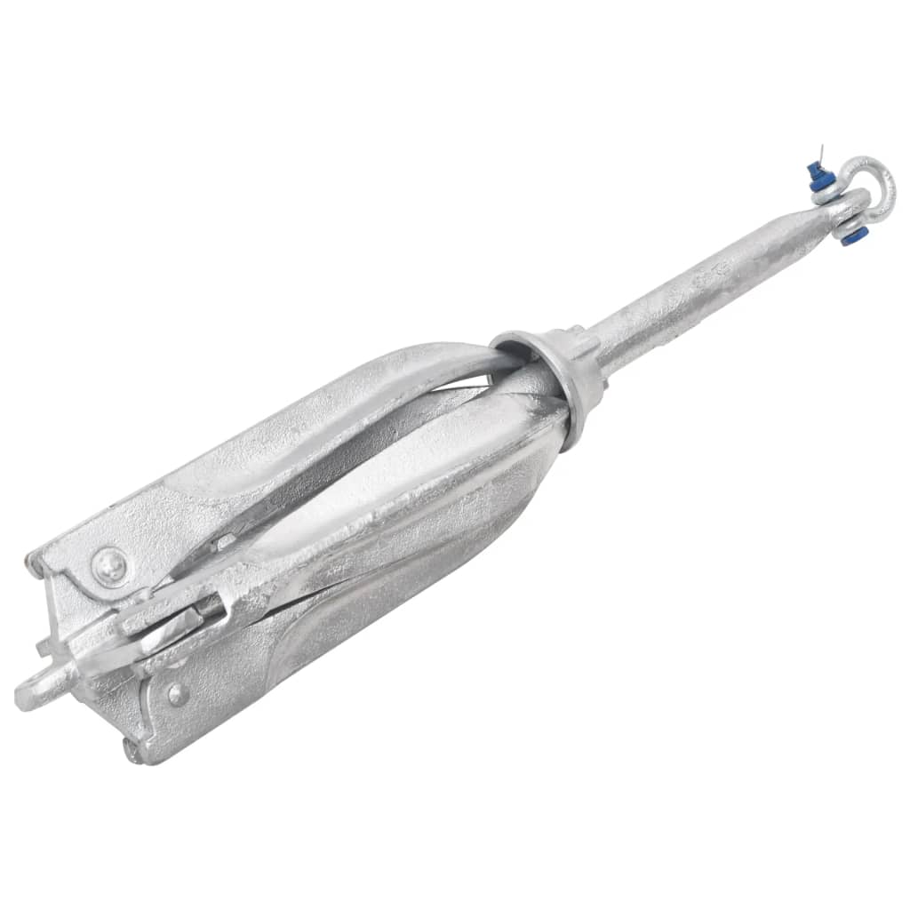 Folding Anchor Silver 26.5 lb Hot Dip Galvanized Cast Iron