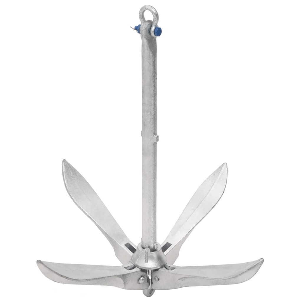Folding Anchor Silver 26.5 lb Hot Dip Galvanized Cast Iron