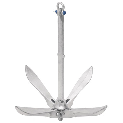 Folding Anchor with Rope Silver 22 lb Hot Dip Galvanized Cast Iron