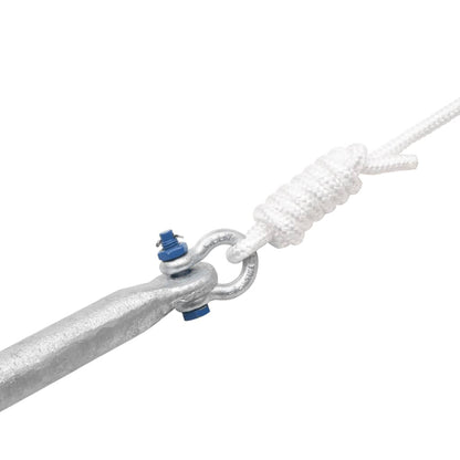 Folding Anchor with Rope Silver 22 lb Hot Dip Galvanized Cast Iron