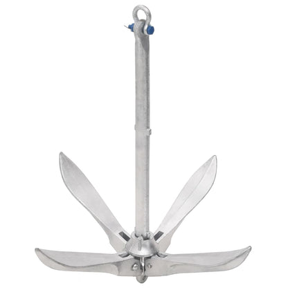 Folding Anchor with Rope Silver 26.5 lb Hot Dip Galvanized Cast Iron