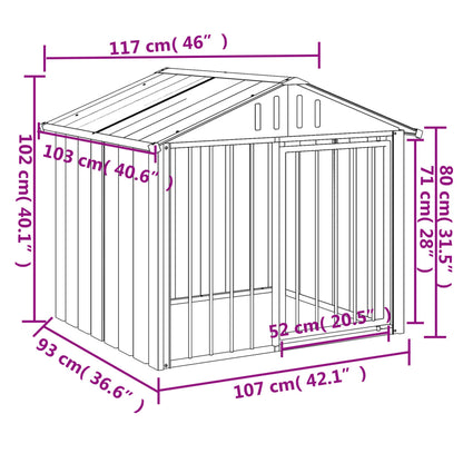 Dog House Black Galvanized steel 46.1x40.6x40.2 in Dog House