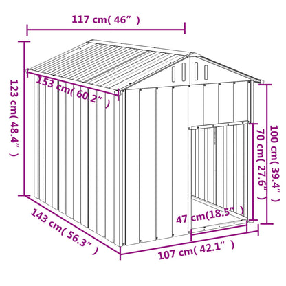 Dog House Anthracite Galvanized Steel Medium Durable Dog House