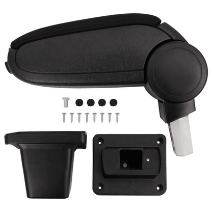 Car Armrest Black 5.5"x13"x(12.6"-19.1") ABS