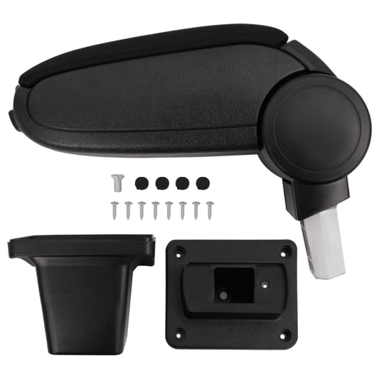 Car Armrest Black 5.5"x13"x(12.6"-19.1") ABS