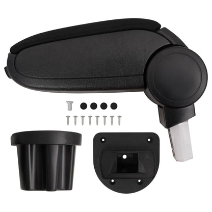 Car Armrest Black 5.3"x12.8"x(12.2"-18.3") ABS