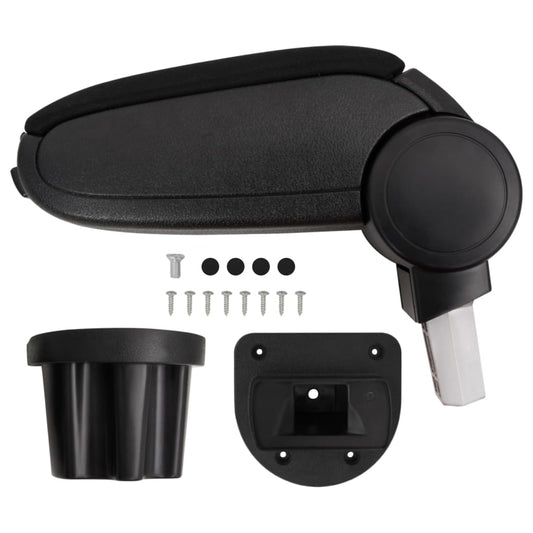 Car Armrest Black 5.3"x12.8"x(12.2"-18.3") ABS