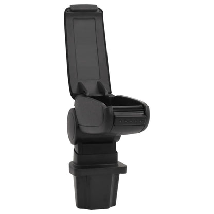 Car Armrest Black 5.3"x12.8"x(12.2"-18.3") ABS