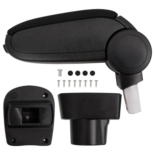 Car Armrest Black 4.7"x12.6"x(12.6"-19.3") ABS