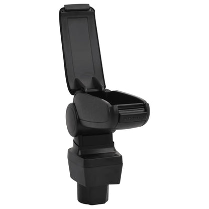 Car Armrest Black 4.7"x12.6"x(12.6"-19.3") ABS
