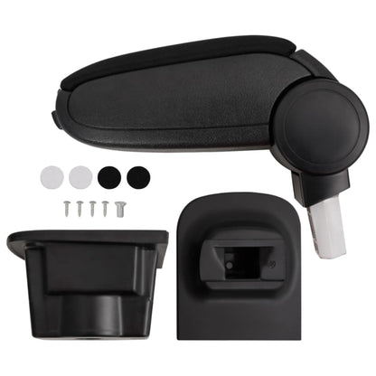 Car Armrest Black 6.3"x13.8"x(11.8"-19.3") ABS