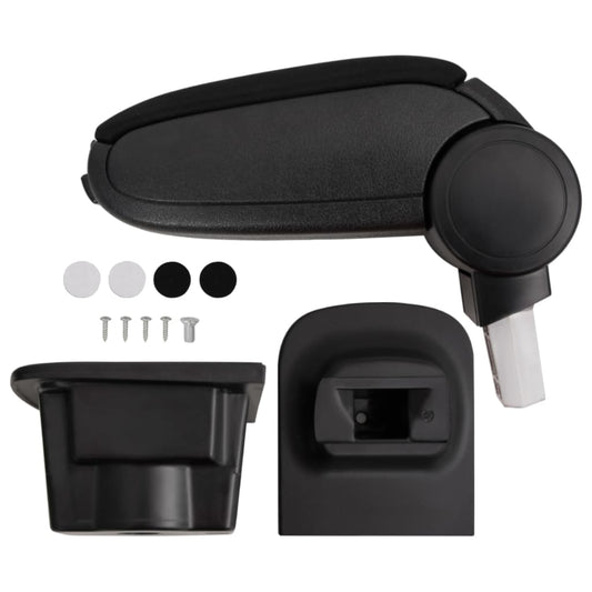 Car Armrest Black 6.3"x13.8"x(11.8"-19.3") ABS