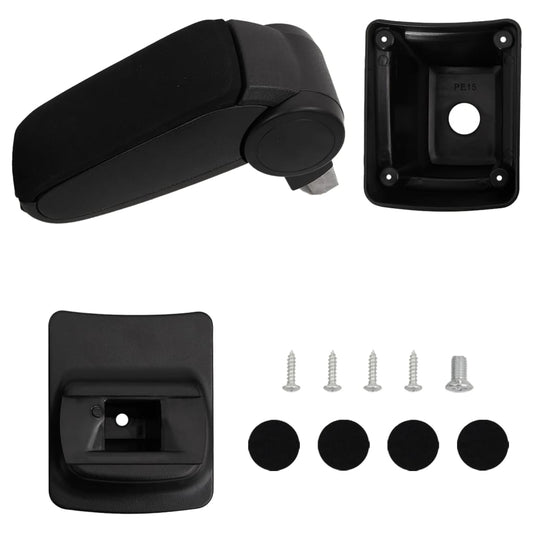 Car Armrest Black 5.1"x13"x(12.2"-18.9") ABS