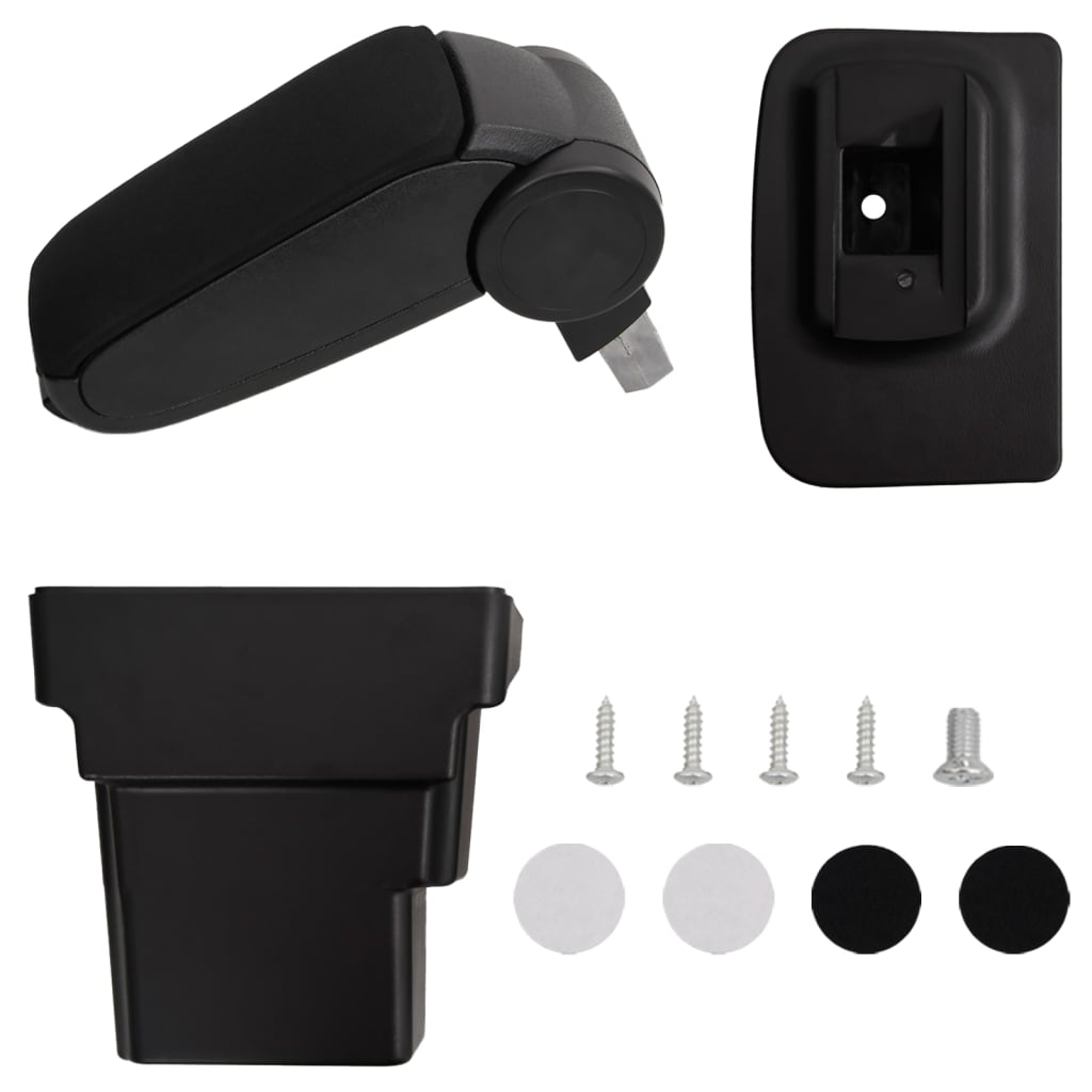 Car Armrest Black 6.7"x12.6"x(14.6"-20.9") ABS